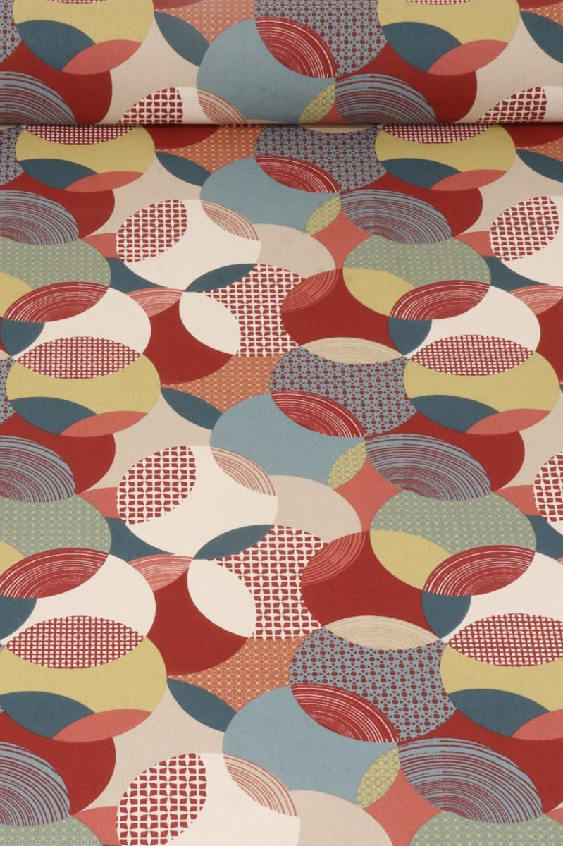 Tobias Abstract Terracotta Fabric