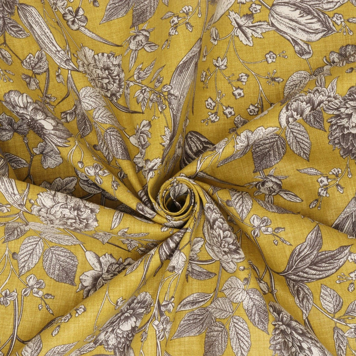 Ghislaine Floral Mustard Fabric