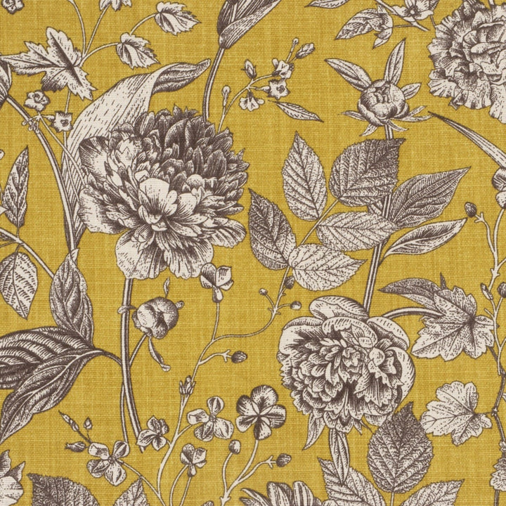 Ghislaine Floral Mustard Fabric