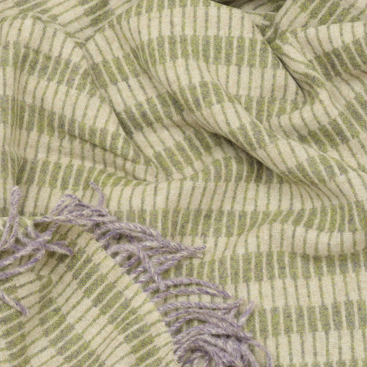 Bronte by Moon Cable Green Wool Throw