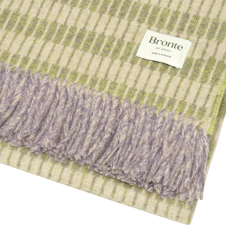 Bronte by Moon Cable Green Wool Throw