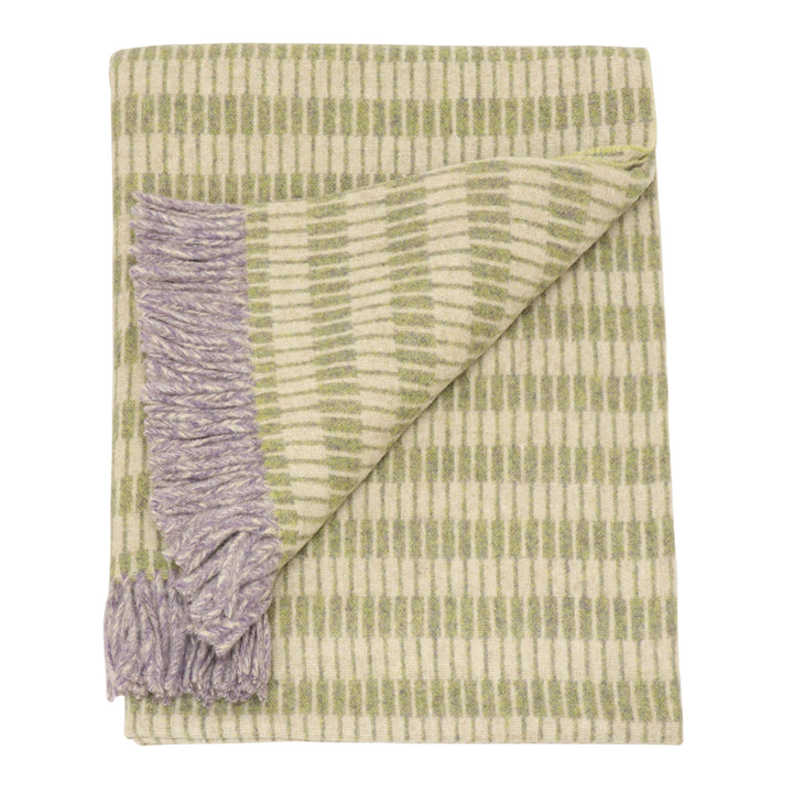 Bronte by Moon Cable Green Wool Throw