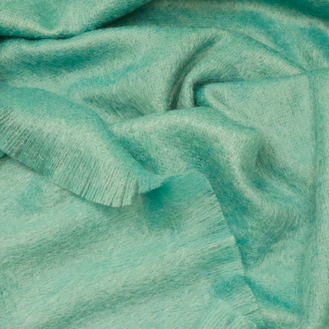 Bronte By Moon Luxury Mohair Wool Throw Jade