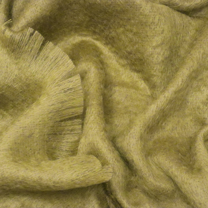 Bronte By Moon Luxury Mohair Wool Throw Hazel Green