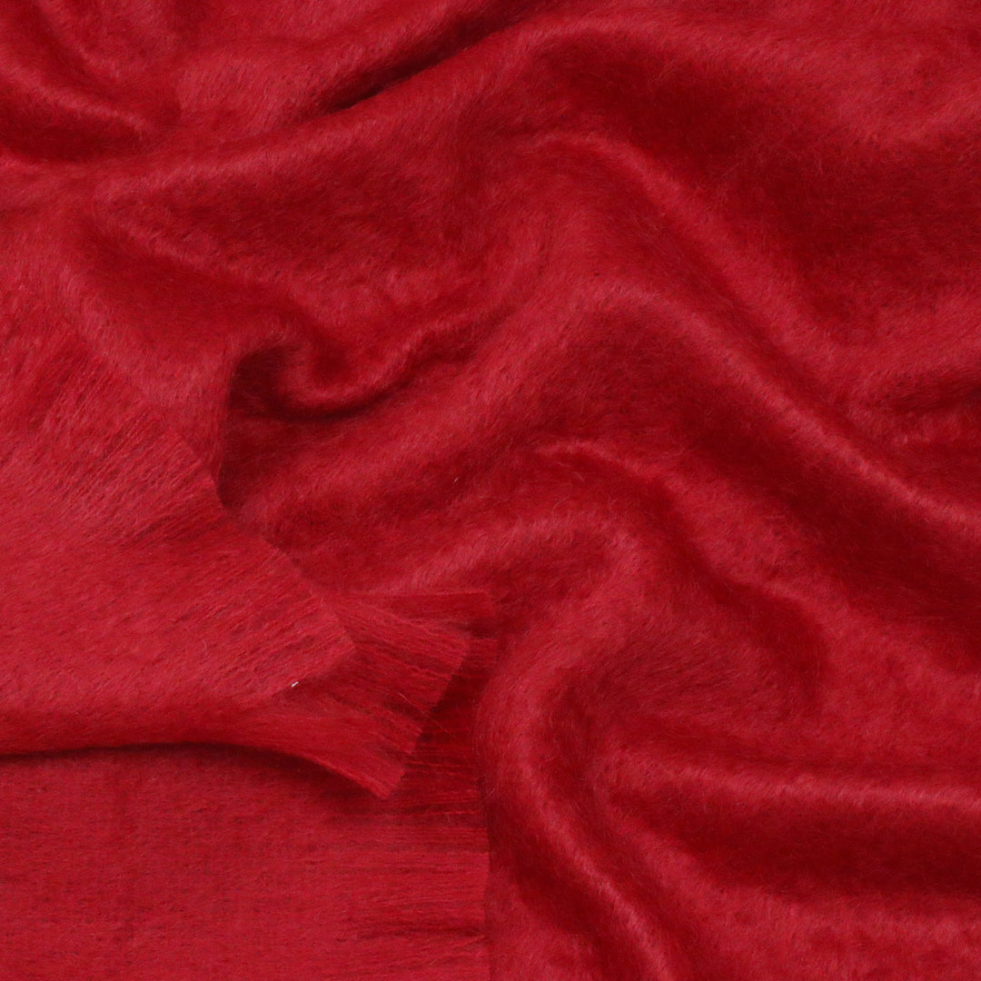 Bronte By Moon Luxury Mohair Wool Throw Berry Red