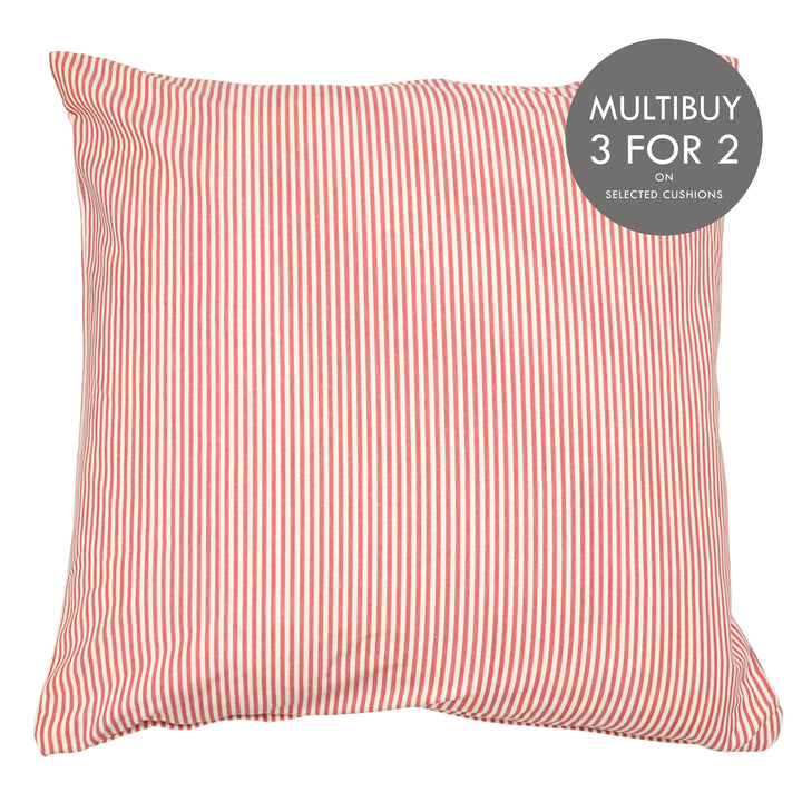 Pinstripe Red Cushion Cover