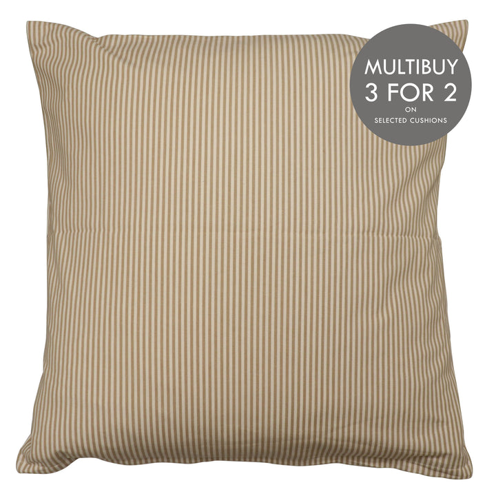 Pinstripe Beige Cushion Cover