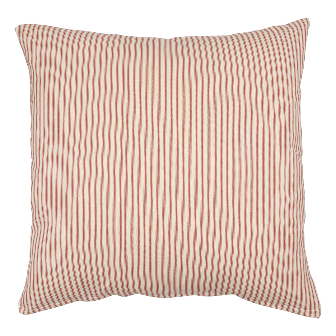 Luxury Ticking Stripe Red 22" Cushion Cover