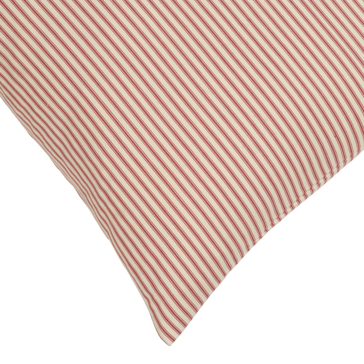 Luxury Ticking Stripe Red 22" Cushion Cover