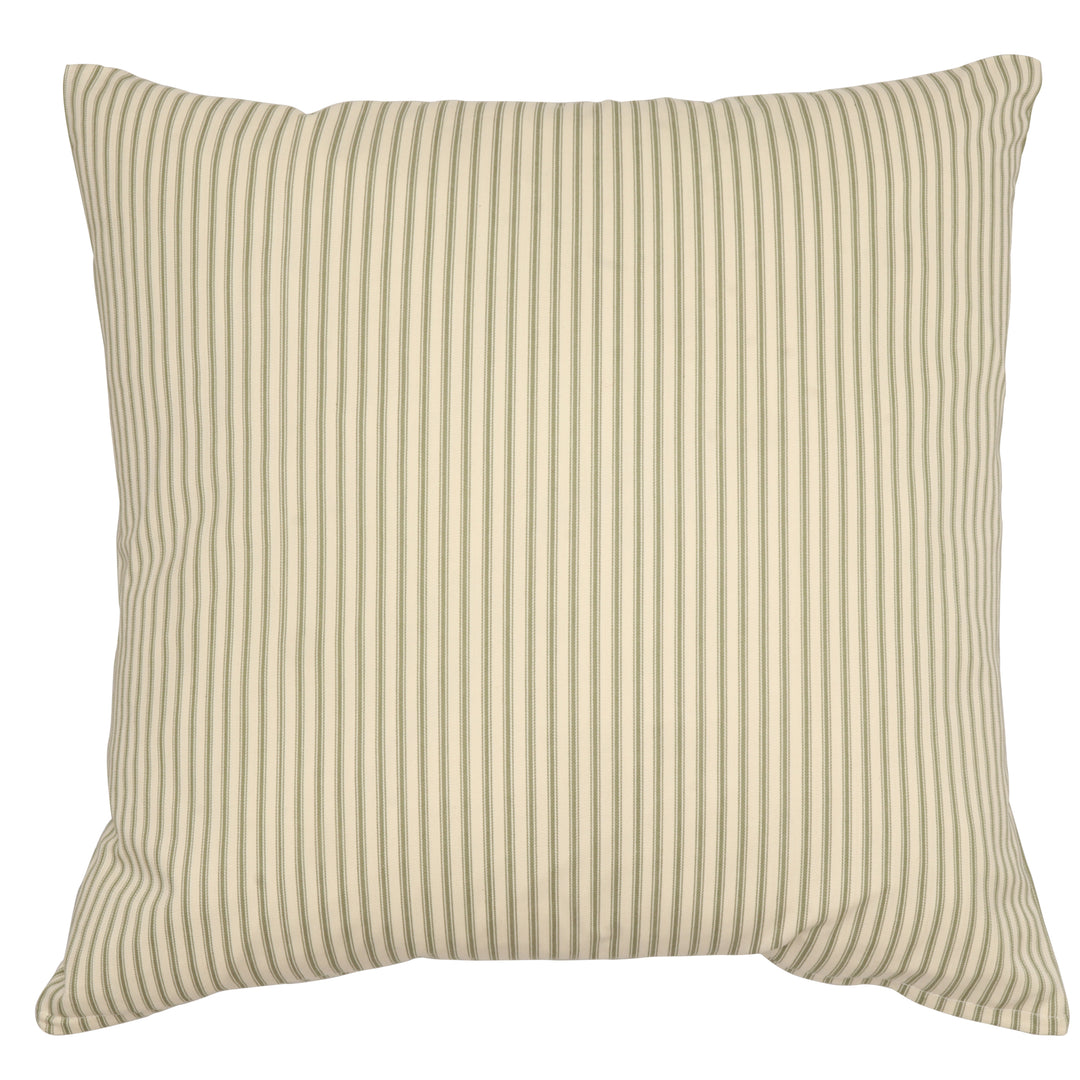 Luxury Ticking Stripe Green 22" Cushion Cover