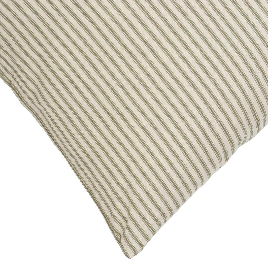 Luxury Ticking Stripe Green 22" Cushion Cover