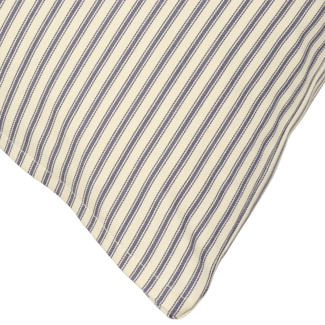 Luxury Ticking Stripe Navy 22" Cushion Cover