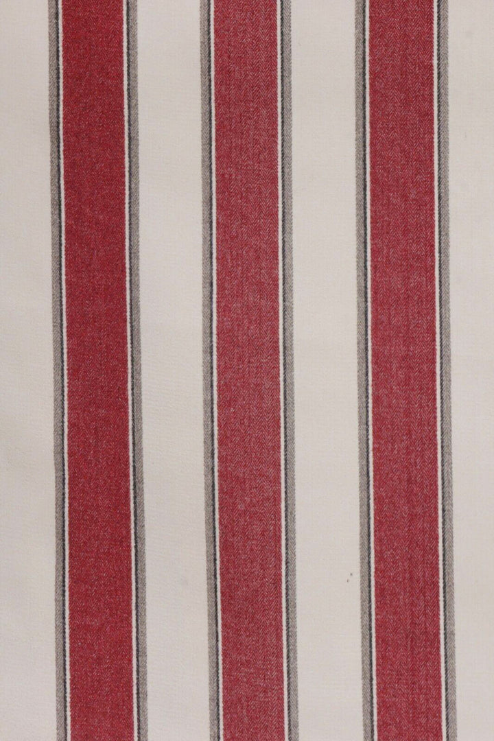 Danbury Herringbone Red Stripe FR Fabric