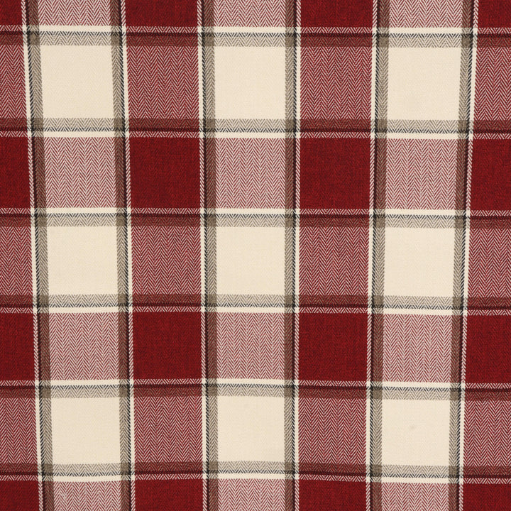 Danbury Herringbone FR Red Check Fabric