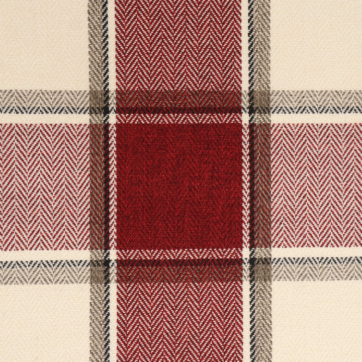 Danbury Herringbone FR Red Check Fabric