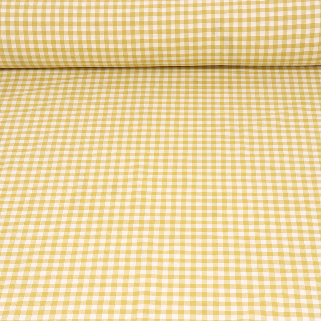 Gingham Check Fabric - Yellow