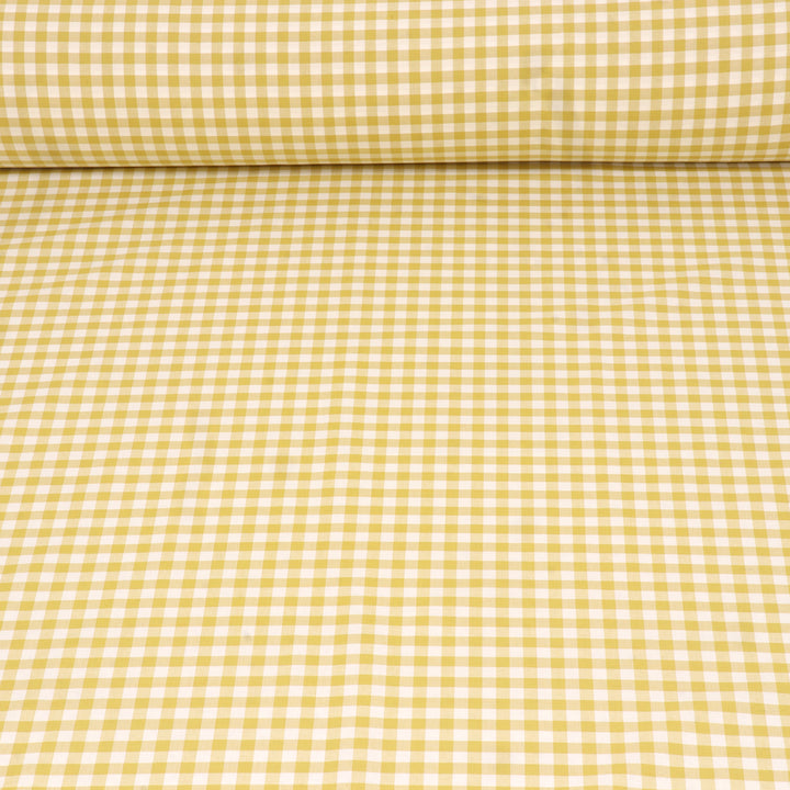 Gingham Check Fabric - Yellow