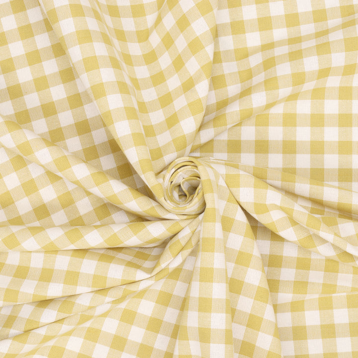 Gingham Check Fabric - Yellow