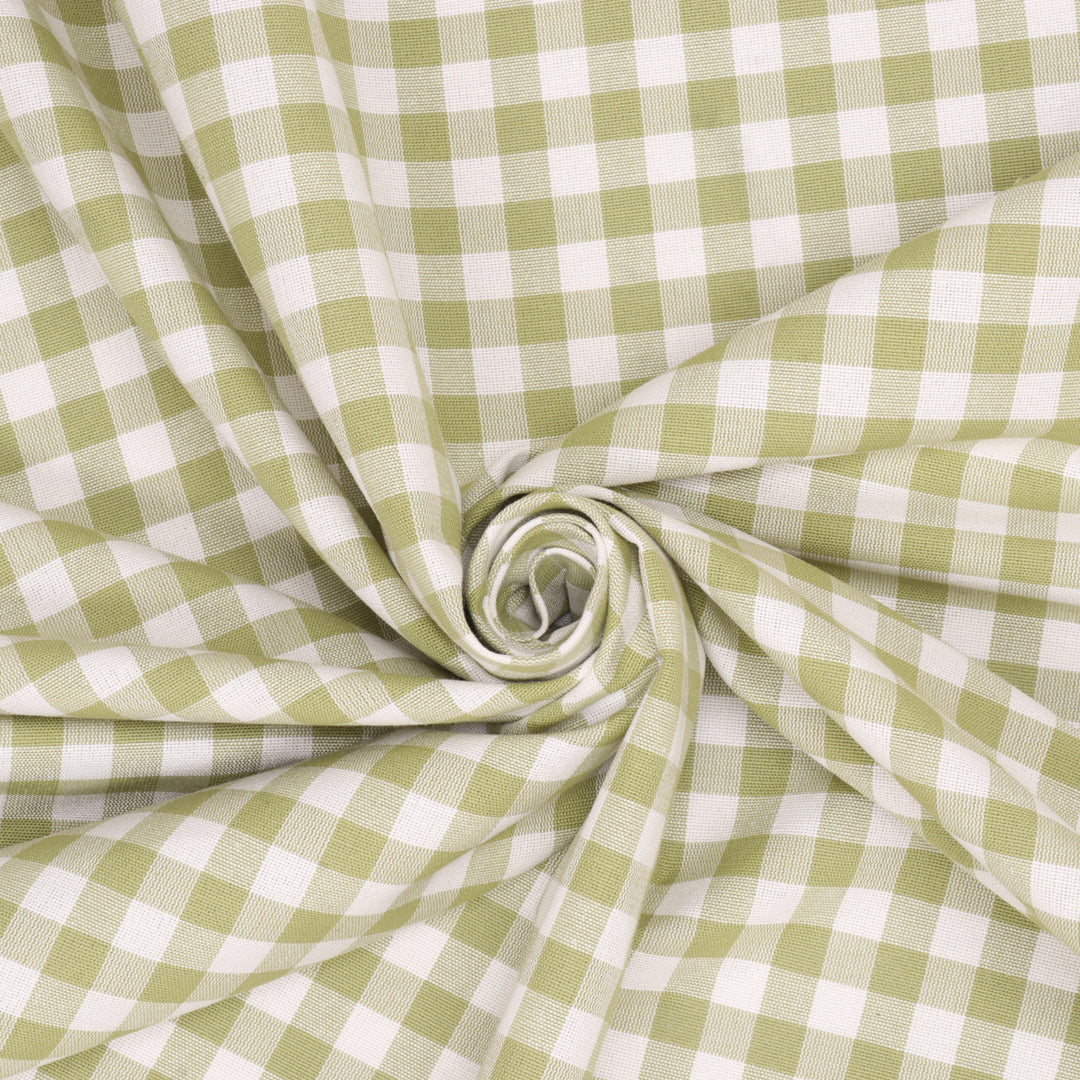 Gingham Check Fabric - Green