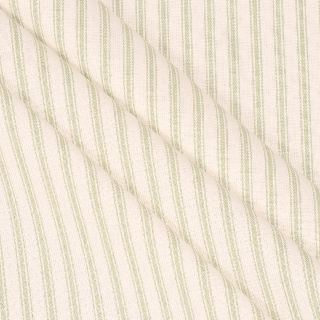 Foy Ticking Stripe Spring Green Fabric