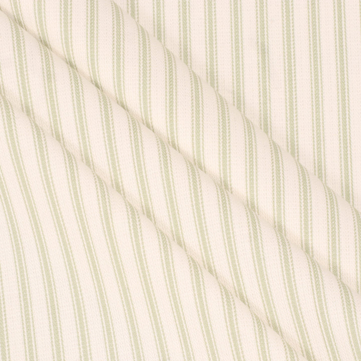 Foy Ticking Stripe Spring Green Fabric