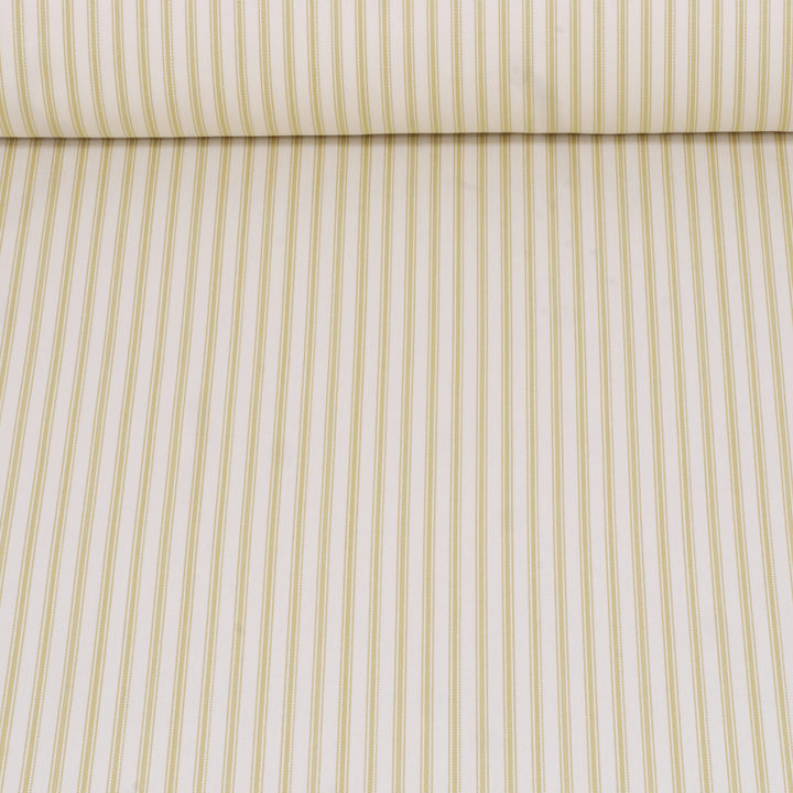 Foy Ticking Stripe Golden Yellow Fabric