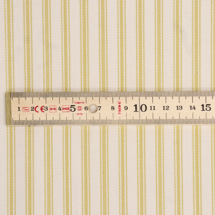 Foy Ticking Stripe Golden Yellow Fabric