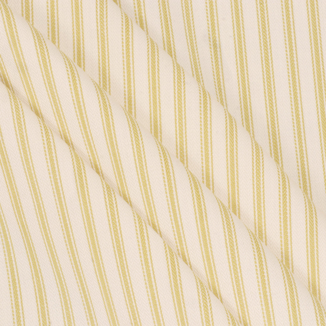 Foy Ticking Stripe Golden Yellow Fabric