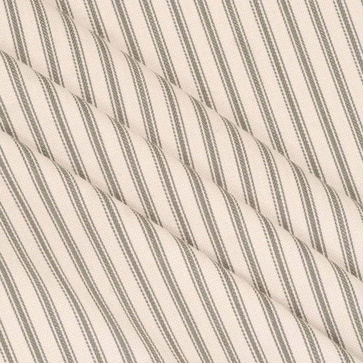 Foy Ticking Stripe Khaki Fabric