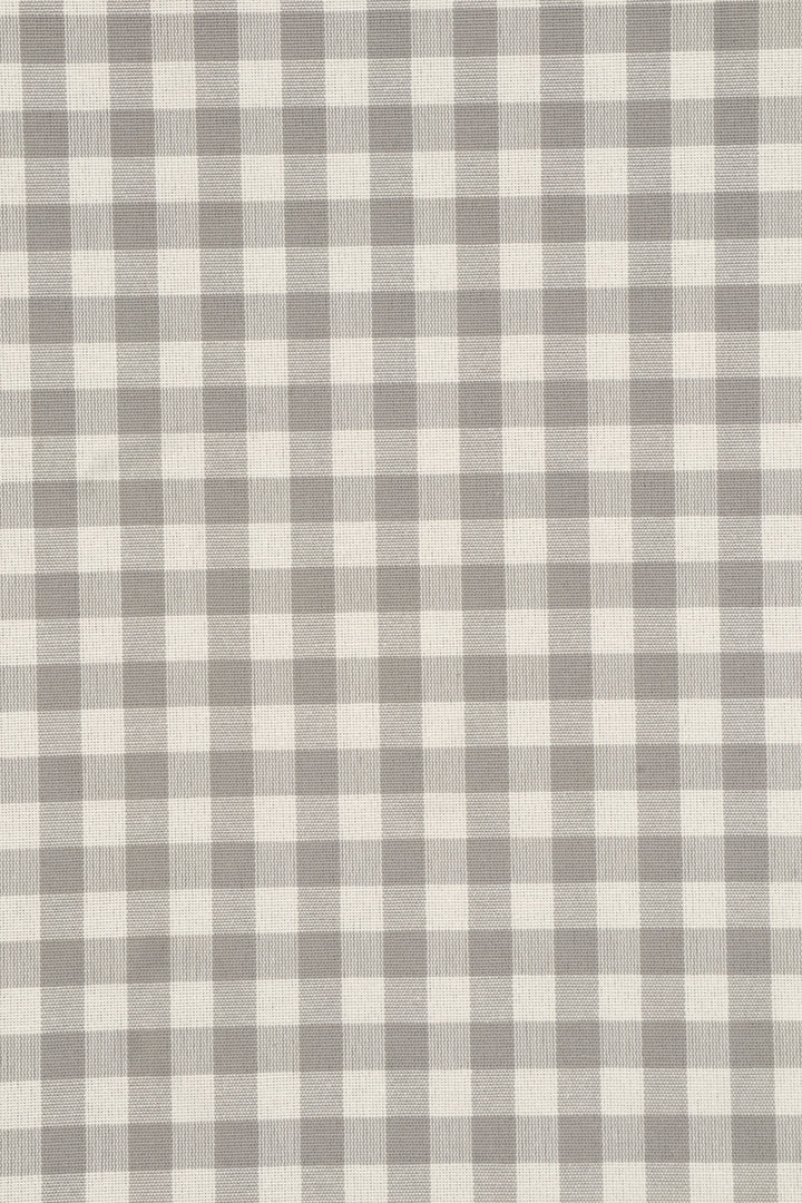 Gingham Check Fabric - Grey