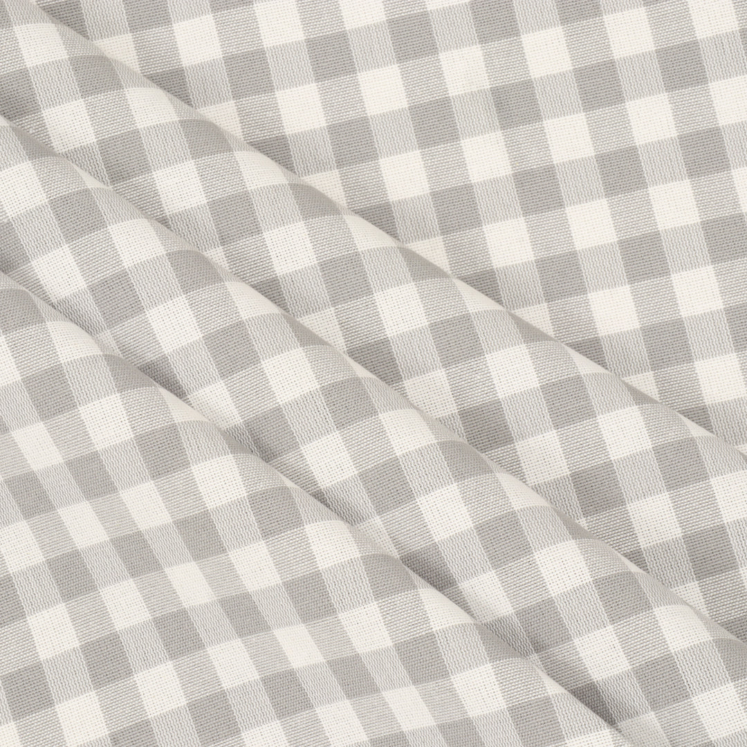 Gingham Check Fabric - Grey