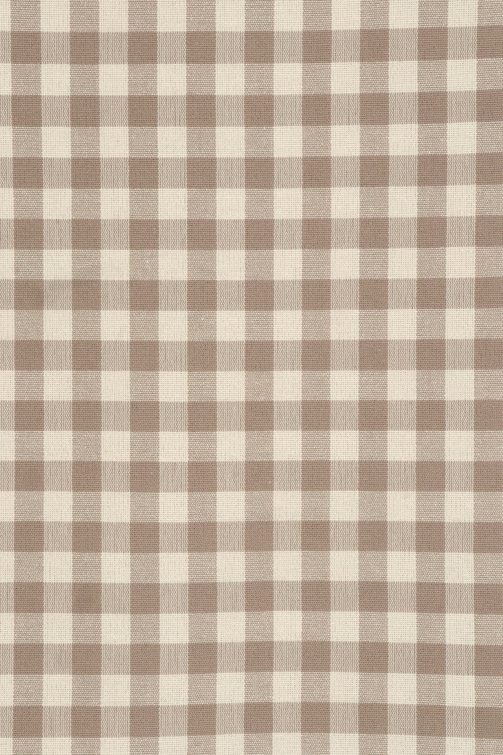 Gingham Check Fabric - Beige