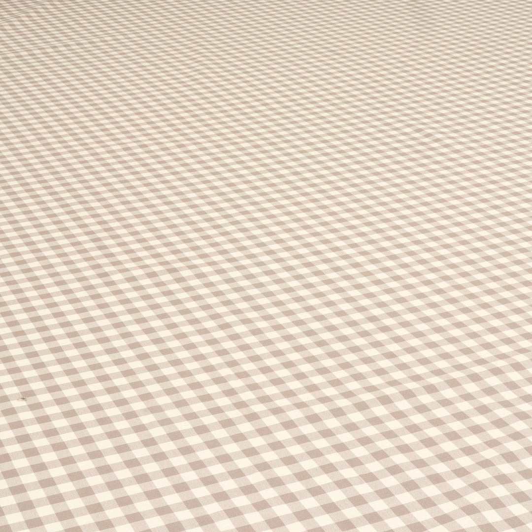 Gingham Check Fabric - Beige