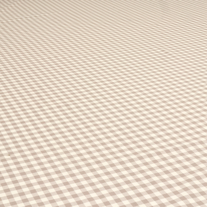 Gingham Check Fabric - Beige