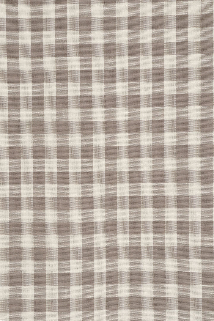 Gingham Check Fabric - Taupe