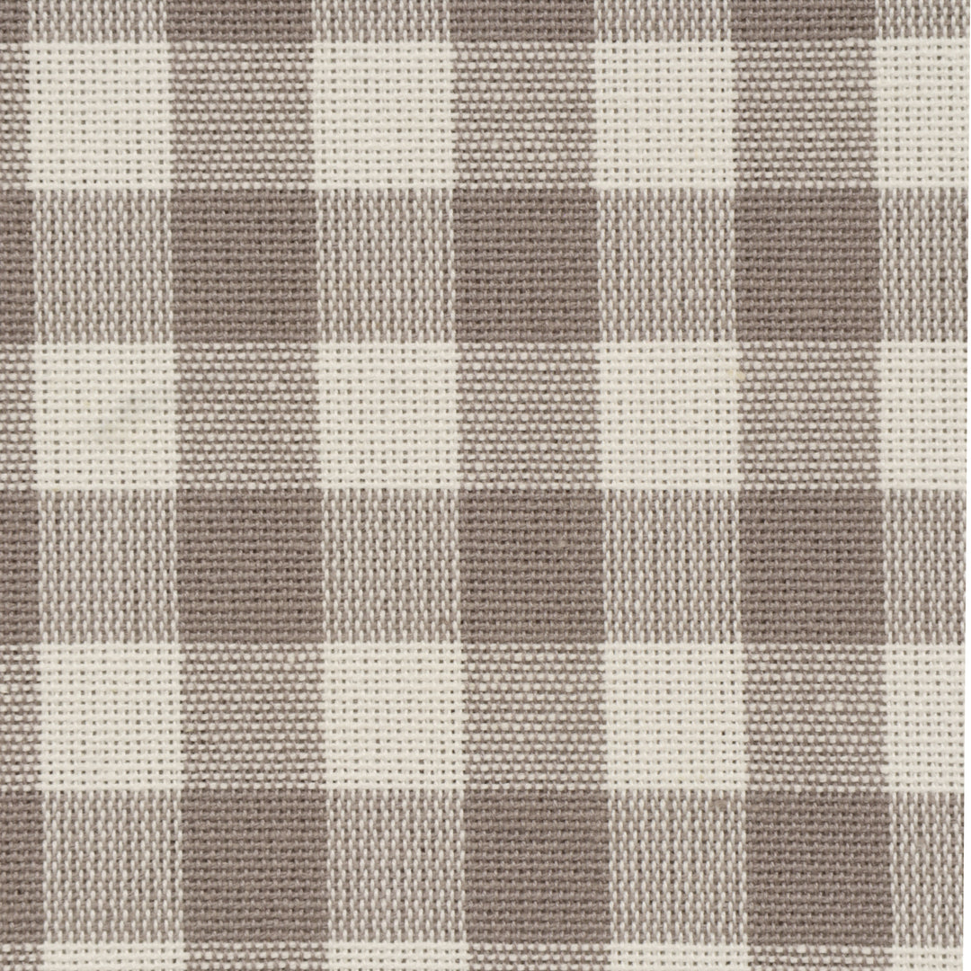 Gingham Check Fabric - Taupe