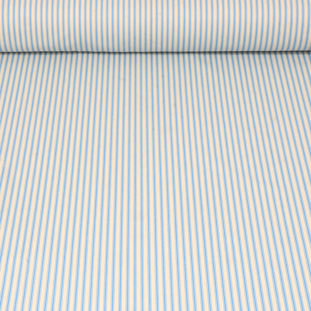 Kent Ticking Stripe Pacific Blue Fabric