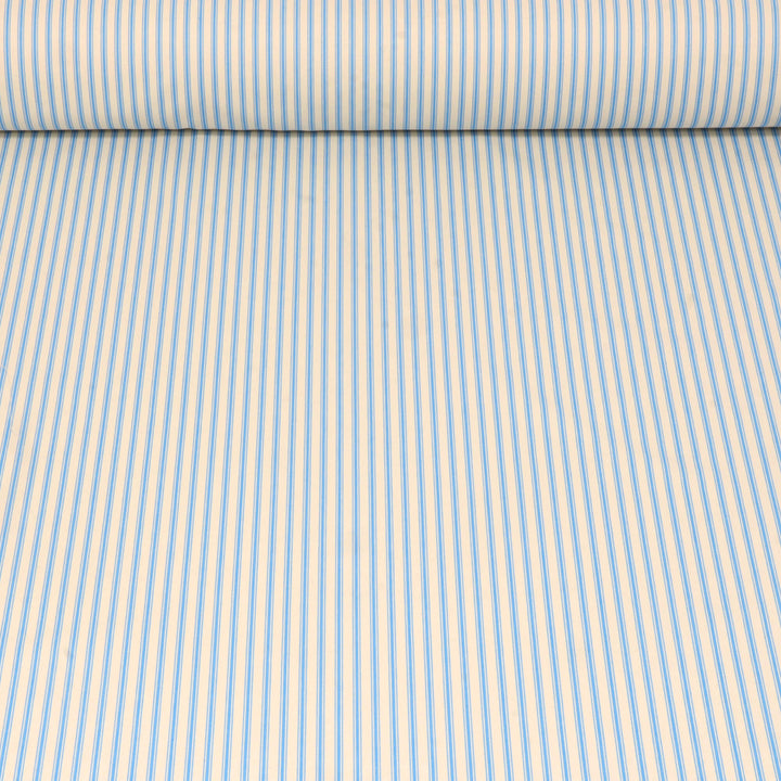 Kent Ticking Stripe Pacific Blue Fabric