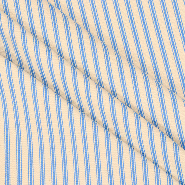 Kent Ticking Stripe Pacific Blue Fabric