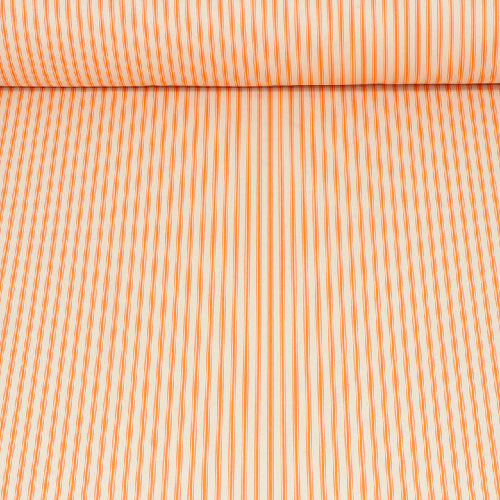 Kent Ticking Stripe Neon Orange Fabric