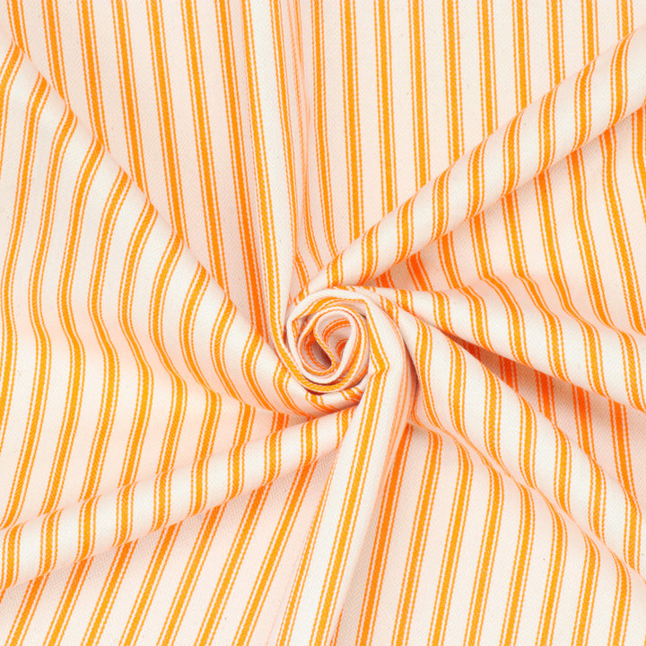 Kent Ticking Stripe Neon Orange Fabric