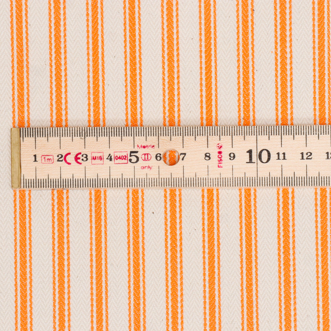 Kent Ticking Stripe Neon Orange Fabric