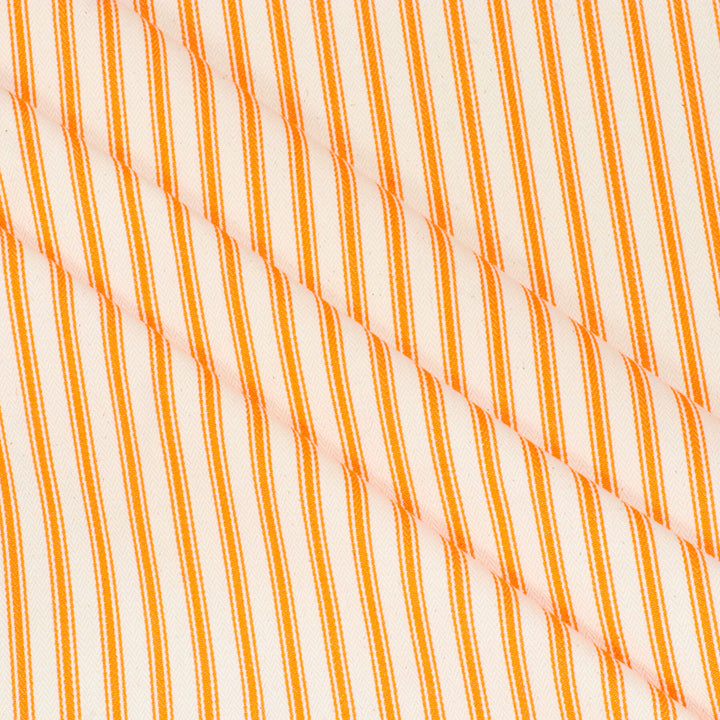 Kent Ticking Stripe Neon Orange Fabric