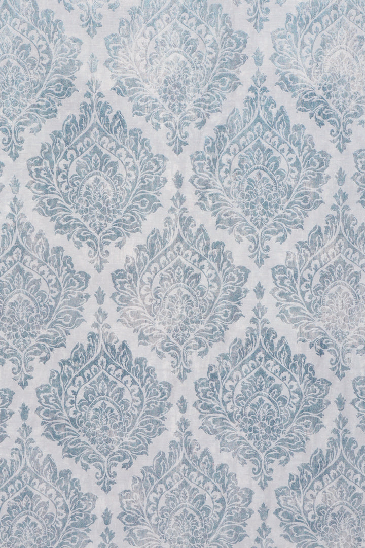 Serene Damask Soft Blue Fabric