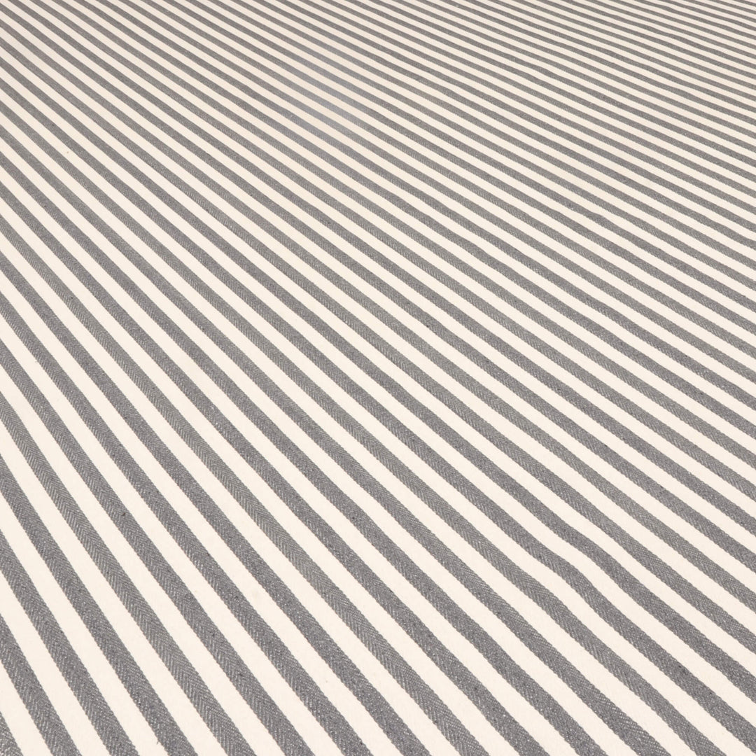 Lynmouth Grey Herringbone Stripe Fabric