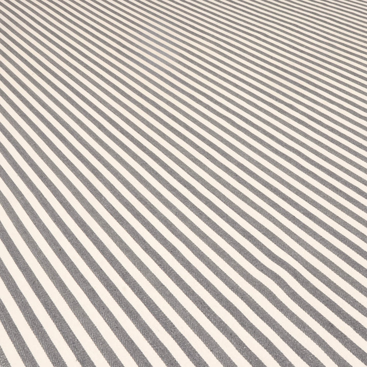 Lynmouth Grey Herringbone Stripe Fabric