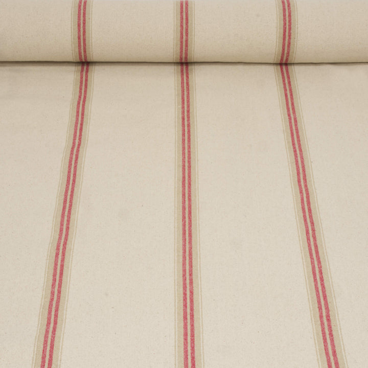 Donan Stripe Red Fabric