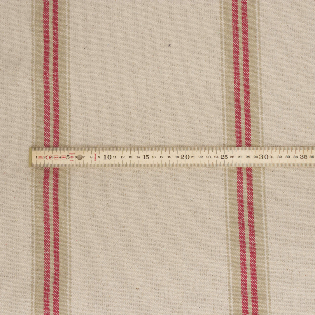 Donan Stripe Red Fabric