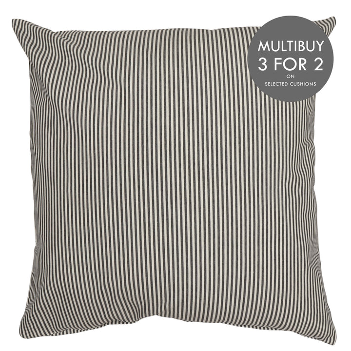 Pinstripe Black Cushion Cover 22"