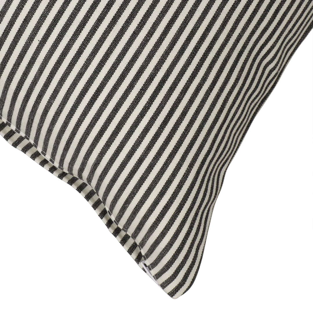 Pinstripe Black Cushion Cover 22"